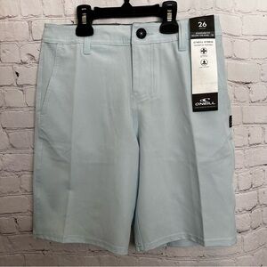 NEW O’Neill Boys Size 26 L Reserve Heather 18” Hybrid Summer Active Shorts Blue